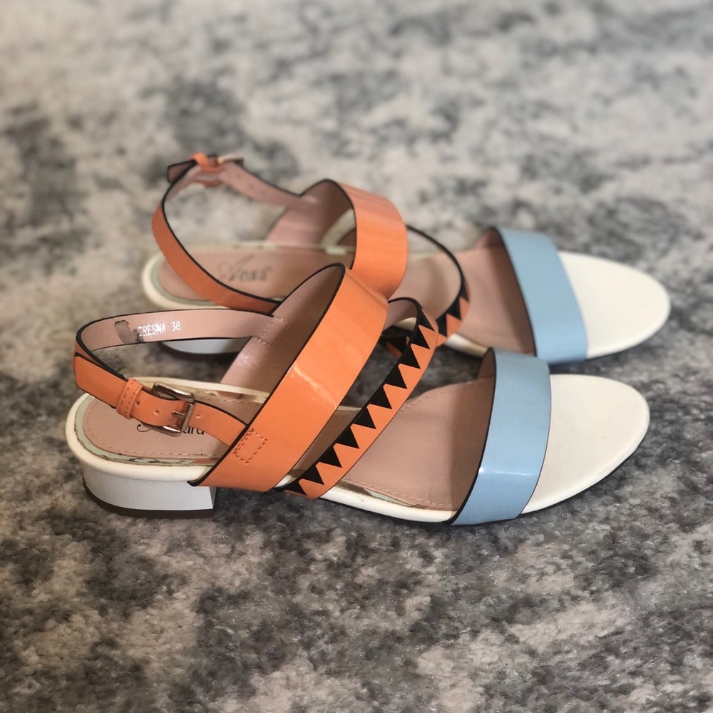 Azura Sandals - Orange, White and Blue